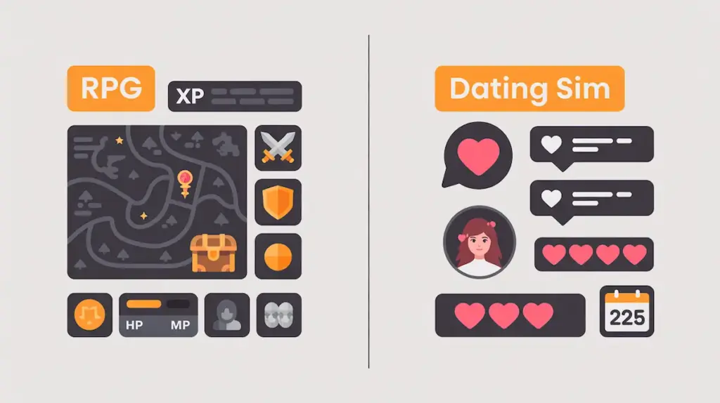 hentai games rpg vs-dating sims comparison