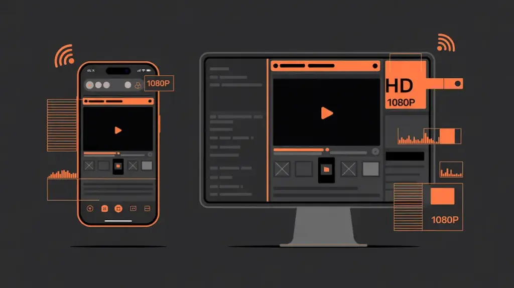 comparing mobile and desktop video streaming interface of free hentai sites